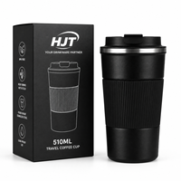 Mug à café isotherme à double paroi 17oz 510ml, tasse thermique de voyage en acier inoxydable avec couvercle, sans BPA, réutilisable, en gros