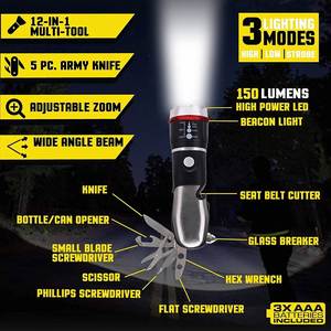 Linterna LED Multiherramienta 10 en 1, Herramienta de Escape para Auto con Cuchillo - Product Image 2