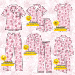 High Quality women's Bamboo Custom Sleepwear Set, Summer Soft Short Sleeved Pink Casual ODM, Autumn Spring Home Wear