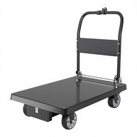 Chariot à plateau plat en plastique Haolun, silencieux, pliable, petit chariot, chariot pliable épaissi, transport en entrepôt, supermarché