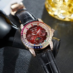 REEF TIGER RGA1988 <span class=keywords><strong>Orologio</strong></span> <span class=keywords><strong>Automatico</strong></span> da Uomo Multifunzione con Fasi Lunari, Cassa <span class=keywords><strong>in</strong></span> <span class=keywords><strong>Oro</strong></span> Rosa, Lunetta con Diamanti Arcobaleno e Cinturino <span class=keywords><strong>in</strong></span> Pelle, Stile Classico e Alla Moda - Product Image 5