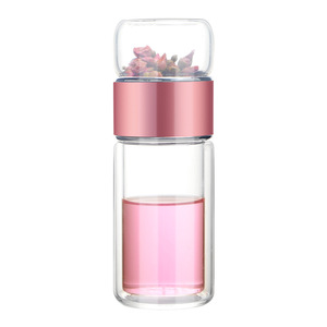 Glass Tea Cup With Filter Double Layer Insulation Portable For Business Gift - Product Image 3