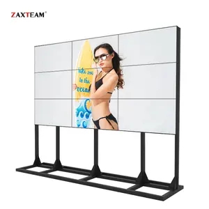 Video dudukan Bezel Ultra tipis, 55 inci 2x2 3x3 4x4 Panel Monitor Multi layar iklan dinding Video LCD