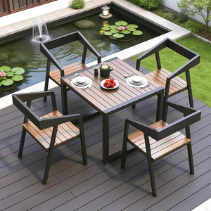 Conjunto de Comedor de Jardín de Diseño Moderno, Muebles de Exterior de <span class=keywords><strong>Alta</strong></span> Calidad para Terraza y Balcón de Hotel, Combinación para Ocio - Product Image 1