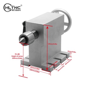HLTNC 4ème hauteur centrale 100 mm tête de division 130mm 4-JawChuck 4.5Nm moteur contre-pointe machine de gravure pour fraiseuse CNC - Product Image 5