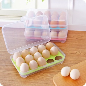 Egg <b>Storage</b> <b>Container</b> 15 Compartment Clip On Lid Kitchen Refrigerator Egg Organizer With Handle For Home Use - Product Image 3