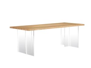 Imbottire impacchi cucina sala da pranzo rettangolo in legno massiccio <span class=keywords><strong>tavolo</strong></span> in legno frassino con <span class=keywords><strong>gambe</strong></span> in acrilico trasparente tavoli da legname - Product Image 5