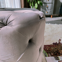 Pouf universel en velours, siège rond, de haute qualité, en métal