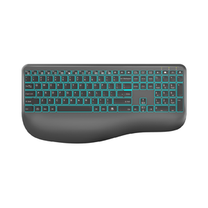 Ergonomic Bàn phím không dây và chuột 7-màu LED Backlit có thể sạc lại RGB 2.4G cách nhấn vào văn phòng chia thiết kế - Product Image 2