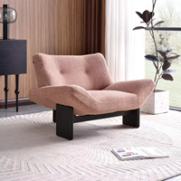 Fauteuil individuel en velours style Wabi-Sabi, chaise longue en bois massif, écologique, faite à la main, pour hôtel, salon, bar, club, réception