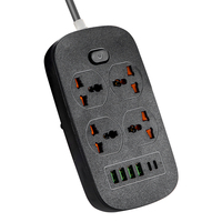 Enchufe de Extensión Industrial Universal de 10A con Múltiples Orificios, Carcasa Ignífuga, Protección Contra Sobrecarga Integrada, Cable de Cobre
