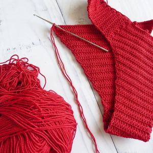 Conjunto de Bikini de Hilo Hecho a Mano Personalizado para Mujer, Traje de Baño Deportivo con Cuello en V, Mini Bikini de 2 Piezas Tejido a Crochet - Product Image 5