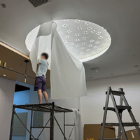 Plafonnier ovale en forme de nuage, panneau lumineux transparent, film translucide, classe A, ignifuge, aluminium, LED, entièrement décoratif, 10000