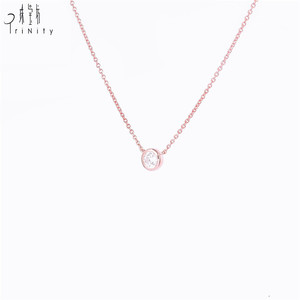 สร้อยคอเพชรแท้ 18K ทองคำแท้ ได้รับการรับรองจาก GIA น้ำหนัก 0.3 กะรัต จี้เพชร สร้อยคอเครื่องประดับคุณภาพสูงสำหรับขายส่ง - Product Image 6