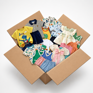 Vêtements d'été pour enfants de 0 à 12 ans, tailles mixtes, t-shirts, shorts, robes florales en polyester, lot de vêtements en gros - Product Image 1