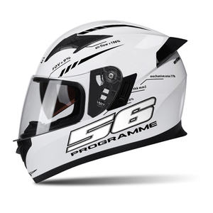 Casque intégral certifié ABS avec visière double miroir, fermeture à dégagement rapide, casque de moto toutes saisons - État neuf - Product Image 4