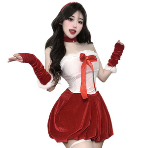 Costume de Cosplay de Lapin <span class=keywords><strong>Sexy</strong></span> Tenues de Nouvel An Robe Sans Bretelles en Peluche Jeu de Rôle Vêtements de Nuit Costume de Club de Fête de Noël - Product Image 5