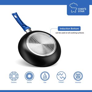 Batterie de cuisine en aluminium Offre Spéciale, marbré, poêle antiadhésive <span class=keywords><strong>et</strong></span> <span class=keywords><strong>casserole</strong></span> avec couvercle en verre, marmite bon marché - Product Image 3