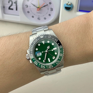 Vert Noir Lunette Lefty Style Mouvement Japonais Montre Automatique Mécanique Double Fuseau Horaire pour Homme - Product Image 5