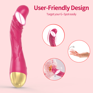 เครื่องสั่นกระตุ้นจุดจี 10 โหมดการสั่นสะเทือนทรงพลัง ผลิตจากซิลิโคนเสมือนจริง ใช้กระตุ้นคลิตอริสและหัวนม ของเล่นทางเพศสำหรับผู้หญิง - Product Image 1