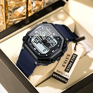 Reloj Poedagar 993 de Silicona a Prueba de Agua para Hombre, Cronógrafo Digital de Cuarzo, Relojes LED con Pantalla de Hora Dual, Reloj Electrónico para Hombre - Product Image 1