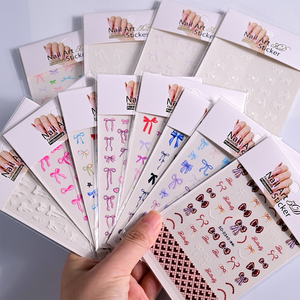 2025 nouveau 5D Kawaii arc <span class=keywords><strong>manucure</strong></span> autocollant multicolore ruban arc amour coeur ongles décalcomanies auto-adhésif ongles autocollants accessoires - Product Image 5
