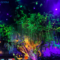 Kit d'éclairage d'arbre en fibre optique LED extérieur à effet cascade de 1,0 mm, 600 pièces + moteur LED 45 W, télécommande
