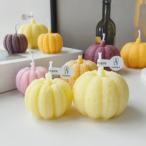 C038 Vente en gros directe d'usine de bougies d'aromathérapie en forme de citrouille d'Halloween Bougies parfumées sans fumée et non toxiques