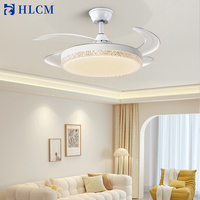 Ventilateur de plafond moderne avec télécommande, luminaire décoratif, LED tricolore, CRI 90, pales de 36/42/48 pouces, garantie 10 ans