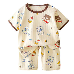 Nuevo Conjunto <span class=keywords><strong>de</strong></span> Verano para Niños, <span class=keywords><strong>de</strong></span> Algodón, Transpirable, <span class=keywords><strong>de</strong></span> Dos Piezas, con Pantalones Cortos, Diseño <span class=keywords><strong>de</strong></span> Dibujos Animados, Ropa Delgada para el Hogar - Product Image 5