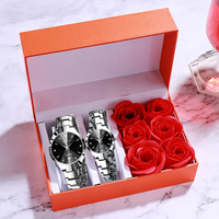 Ensemble de montres de luxe pour couple, montres étanches pour couple, montres pour femmes et hommes avec calendrier, montres unisexes en acier inoxydable à quartz