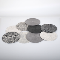 Napperon de Table en fil thermo-isolant, ensemble de tapis et de tampons de forme ronde tissés, en corde de coton, Style nordique écologique, Promotion à chaud