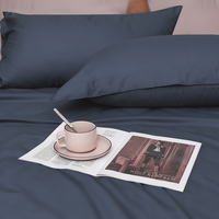 Ensemble de literie en satin 100% coton de haute qualité HFW, 300TC, uni, pour lit simple, double, queen, king, usage hôtelier et domestique