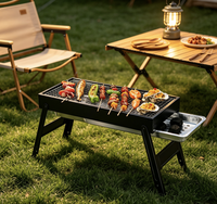 Grille de barbecue pour cuisine extérieure, barbecue extérieur au charbon de bois, station de barbecue extérieure