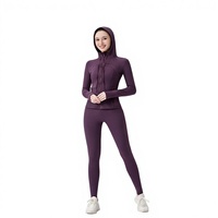   Veste de yoga de qualité supérieure pour les amateurs de yoga, motif uni haute performance, fermeture éclair décorative, durable et respirante