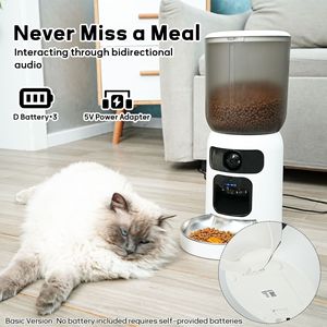 Comedero Automático Inteligente para <span class=keywords><strong>Mascotas</strong></span> con Wi-Fi, Dispensador <span class=keywords><strong>de</strong></span> Comida con Láser, Control por Aplicación, Grabadora <span class=keywords><strong>de</strong></span> Voz, Batería Enchufable, Doble Alimentación, para Interiores - Product Image 3