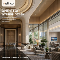 Melinco - Solutions de design d'intérieur professionnelles - Service de rendu 3D - Hall d'accueil d'hôtel - Couloir - Pour projets complets