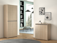 Armoire coulissante en bois moderne de haute qualité pour chambre d'appartement avec étagères réglables pour hôtel et salon