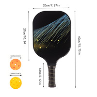 Raquettes de pickleball en fibre de carbone à finition mate, épaisseurs personnalisables de 10/14/16 mm, pour les jeux entre parents et enfants