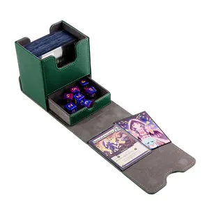 Deck Block Premium 100+ Commander MTG Deck Cards Box Holder For Cards Dice Tokens Custom Divider Compatible TCG Card Deck Box