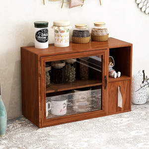 Boîte de rangement en bois avec porte en verre, organisateur de bureau rectangulaire pour bijoux et articles divers, type sur pied, 300G - Product Image 2