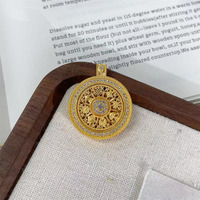 Lucky Turn Fashion Fine S925 Silver Gold Plated Set Lab Diamond Bagua Compass Pendant Women Dainty Charm Necklaces Women