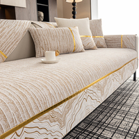 Housse de Canapé Simple et Moderne en Chenille, Protection Universelle Quatre Saisons pour Meubles