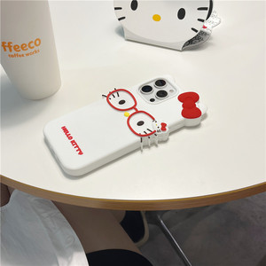 Custodia per telefono in silicone con gatto e occhiali a cartone animato per iPhone 17-11 Pro/Plus X/XS Max 6/7/8 Plus 4/5S anti-caduta - Product Image 4