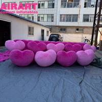Accessoires de décoration pour événements : Ensemble de cœurs gonflables en peluche rose pour recouvrir la murale