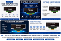 Module d'affichage OLED 3,12 pouces 256x64 SSD1322 Interface SPI Écran OLED monochrome blanc pour équipement industriel