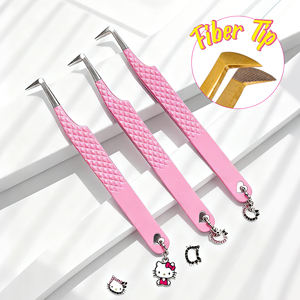 Pinzas para Pestañas Curvas Puntiagudas Personalizadas Gratis, Pinzas de Acero Inoxidable Doradas para Extensión de Pestañas, Pinzas de Aislamiento para Pestañas de Marca Privada - Product Image 3