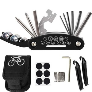 Bicycle <b>Repair</b> Tool <b>Kit</b> with <b>Tire</b> Patch, Folding Multitool and Hex Wrench Set, Portable Case, Custom Logo Gift - Product Image 4