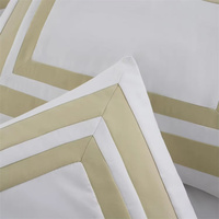 Parure de lit de luxe pour hôtel, drap blanc en satin 300 fils, 100 % coton, écologique, anti-boulochage