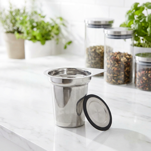 Panier à thé <span class=keywords><strong>en</strong></span> acier inoxydable 304 avec couvercle <span class=keywords><strong>en</strong></span> silicone anti-brûlure, infuseur à feuilles de thé de qualité alimentaire, filtre <span class=keywords><strong>en</strong></span> maille avec logo personnalisé, vente <span class=keywords><strong>en</strong></span> gros - Product Image 1